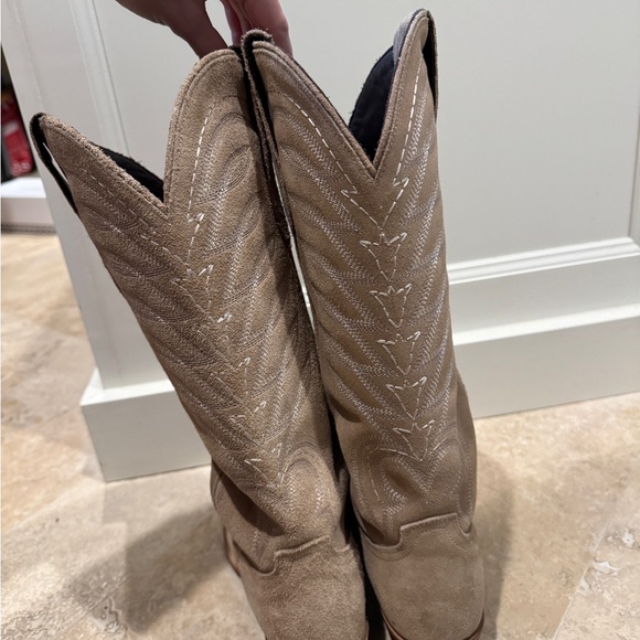 Lane tan suede COWGIRL boots - Picture 3 of 5